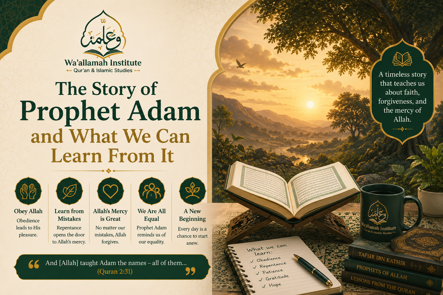 The Story of Prophet Adam: Lessons About Mistakes, Repentance, and Hope